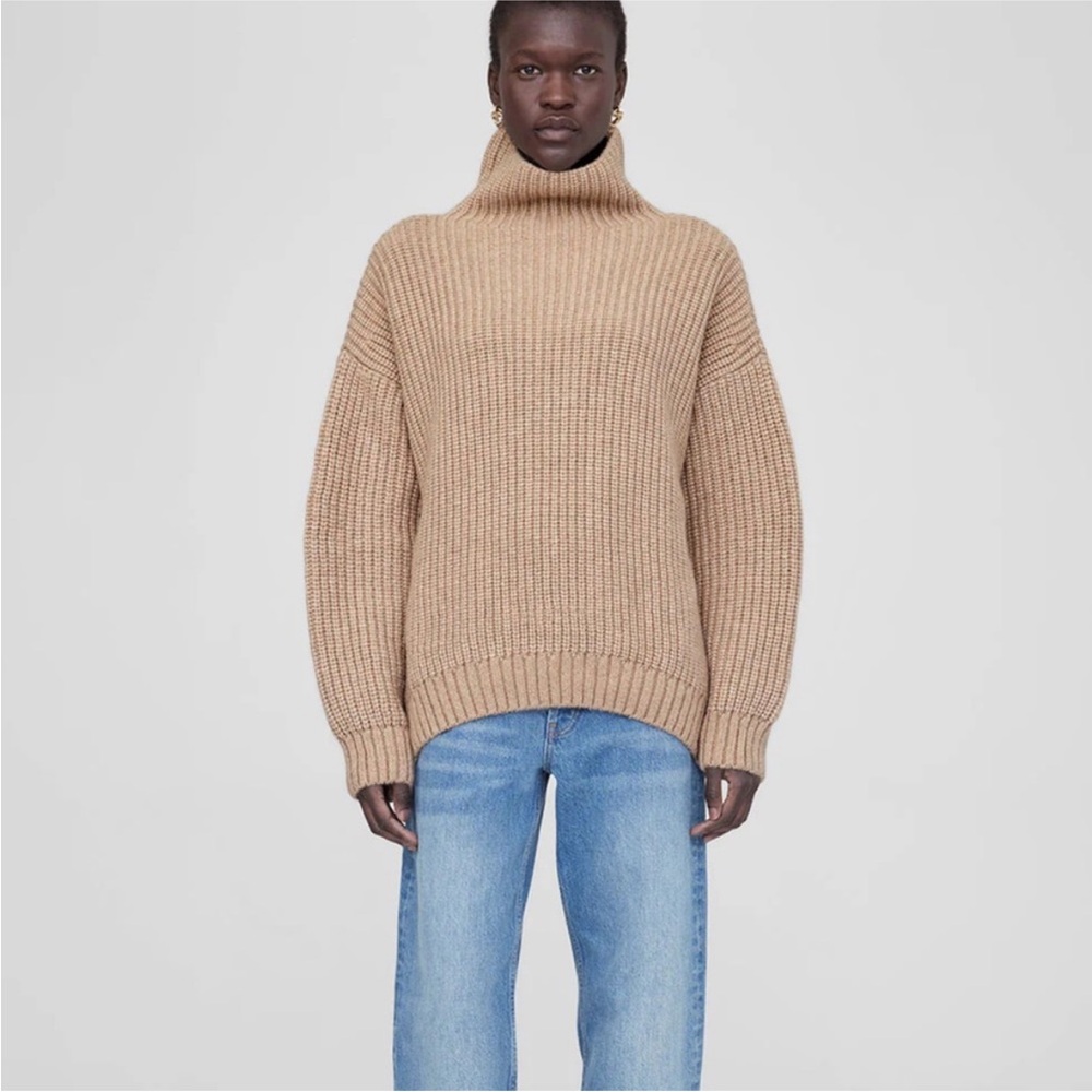 Anine Bing Sydney Oversized Sweater in Camel Size XS, Runs Roomy